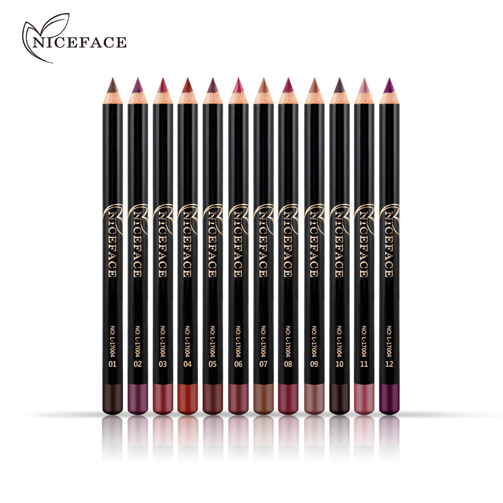 NICEFACE Nude Color Modified Lip Liner 12 Color Waterproof Lip Liner N