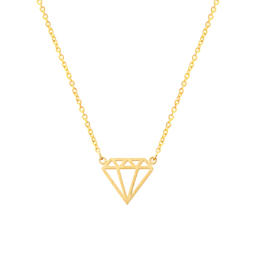Stainless Steel Chain Gold Color Diamante Choker