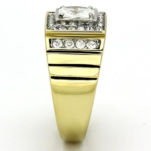 Men Stainless Steel Cubic Zirconia Rings TK755